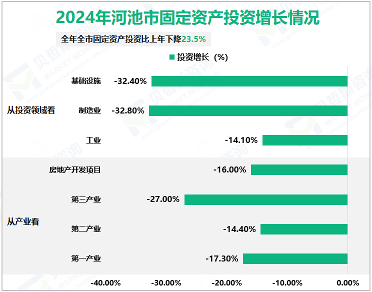 2024年河池市固定资产投资增长情况