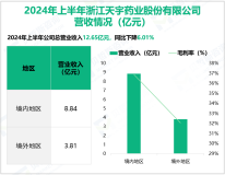 天宇股份聚焦于医药行业，其营收在2024年上半年为12.65亿元