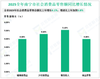 2025全年南宁市社会消费品零售总额比上年增长4.1%