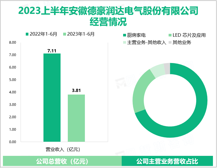 2023上半年安徽德豪润达电气股份有限公司经营情况
