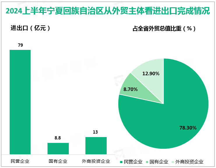 2024上半年宁夏回族自治区从外贸主体看进出口完成情况