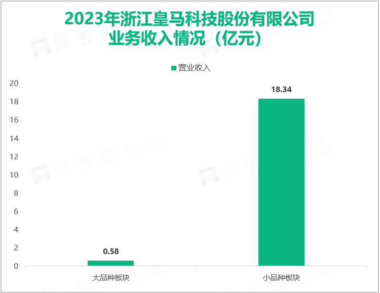 2023年浙江皇马科技股份有限公司业务收入情况（亿元）