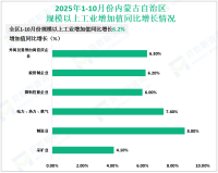 2025年1-10月份内蒙古自治区规模以上工业增加值同比增长6.2%