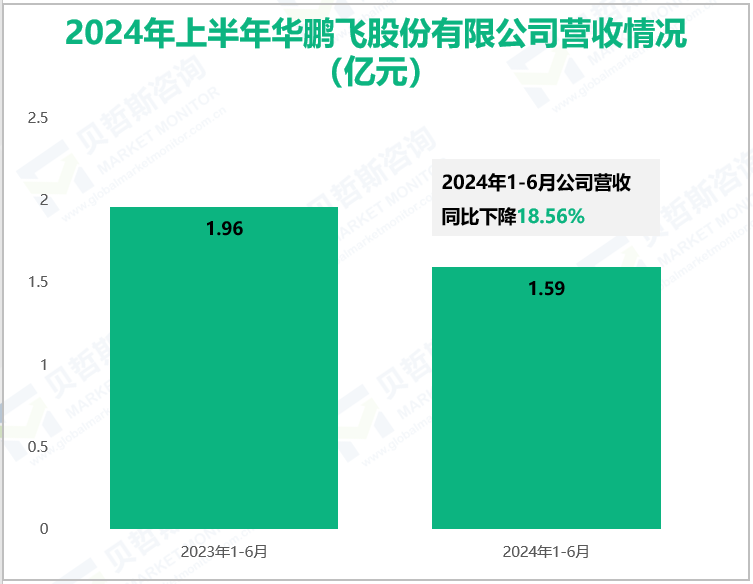 2024年上半年华鹏飞股份有限公司营收情况(亿元)