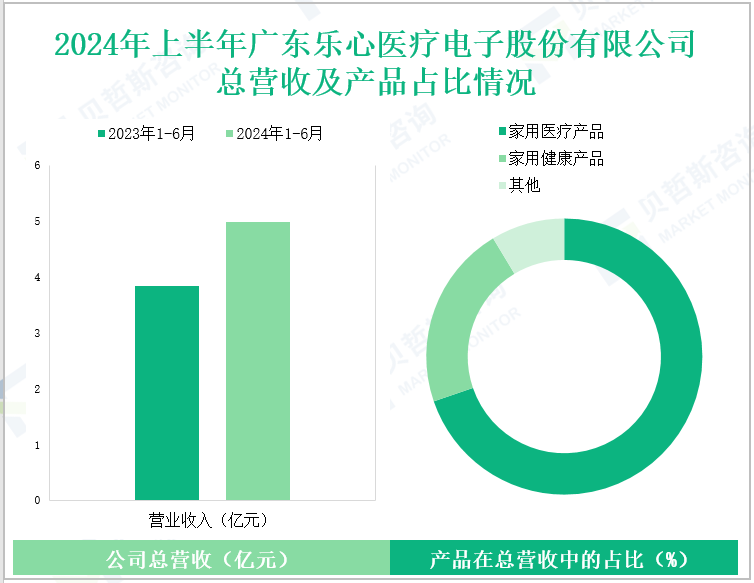 2024年上半年广东乐心医疗电子股份有限公司总营收及产品占比情况
