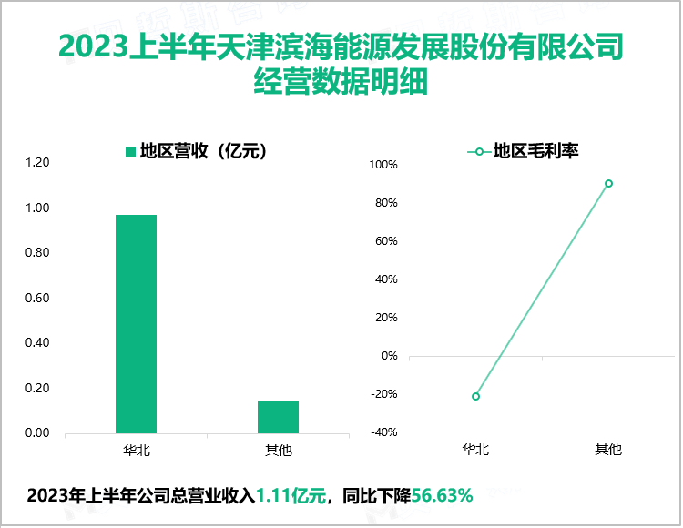 2023上半年天津滨海能源发展股份有限公司 经营数据明细