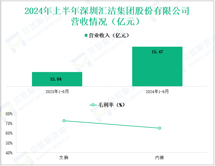 2024年上半年深圳汇洁集团股份有限公司营收情况(亿元)