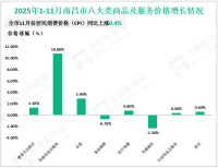 2025年1-11月南昌市限额以上消费品零售额同比增长2.8%