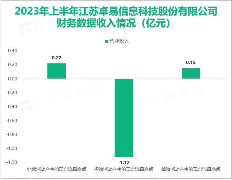 2023年上半年江苏卓易信息科技股份有限公司财务数据收入情况（亿元）