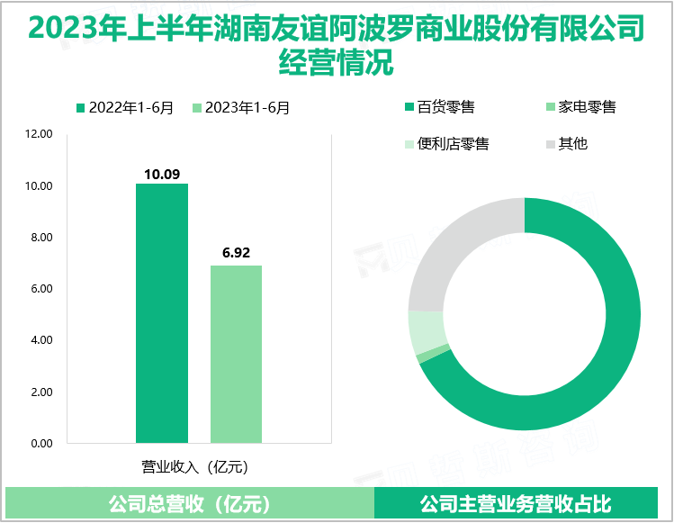 2023年上半年湖南友谊阿波罗商业股份有限公司经营情况