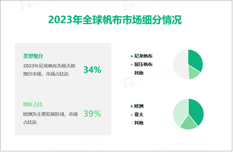 2023年全球帆布市场细分情况