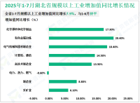 2025年1-7月湖北省规模以上工业增加值同比增长7.9%，与1-6月持平