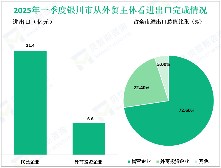 2025年一季度银川市从外贸主体看进出口完成情况