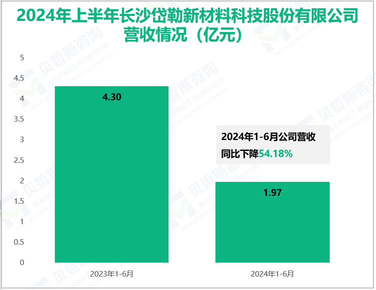 2024年上半年长沙岱勒新材料科技股份有限公司营收情况(亿元)
