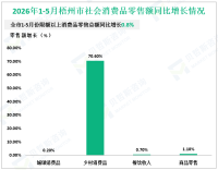 2026年1-5月梧州市限额以上消费品零售总额同比增长0.8%