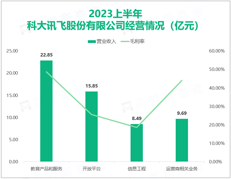 2023上半年 科大讯飞股份有限公司经营情况（亿元）