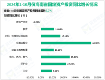 2024年1-10月份海南省固定资产投资同比增长5.7%