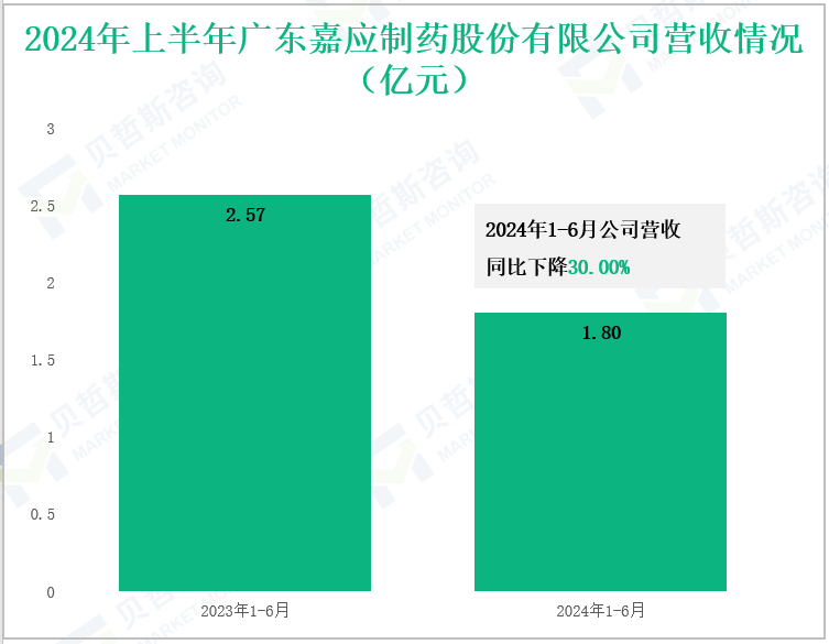 2024年上半年广东嘉应制药股份有限公司营收情况(亿元)