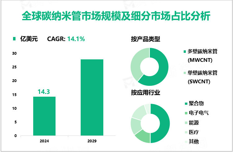 全球碳纳米管市场规模及细分市场占比分析