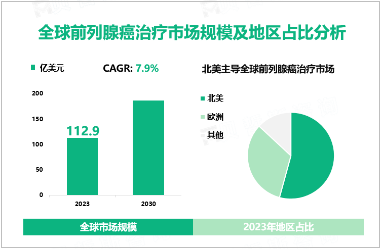 全球前列腺癌治疗市场规模及地区占比分析