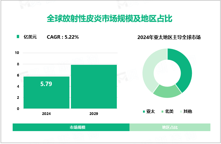 全球放射性皮炎市场规模及地区占比