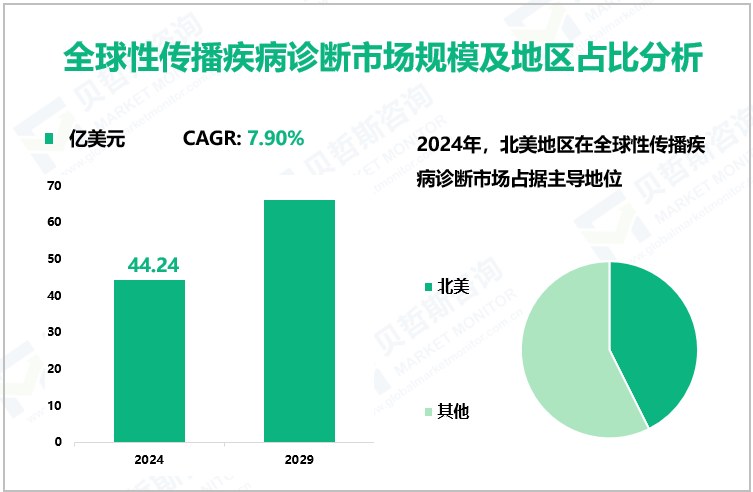 全球性传播疾病诊断市场规模及地区占比分析