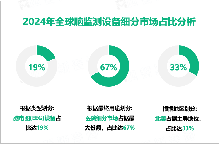 2024年全球脑监测设备细分市场占比分析