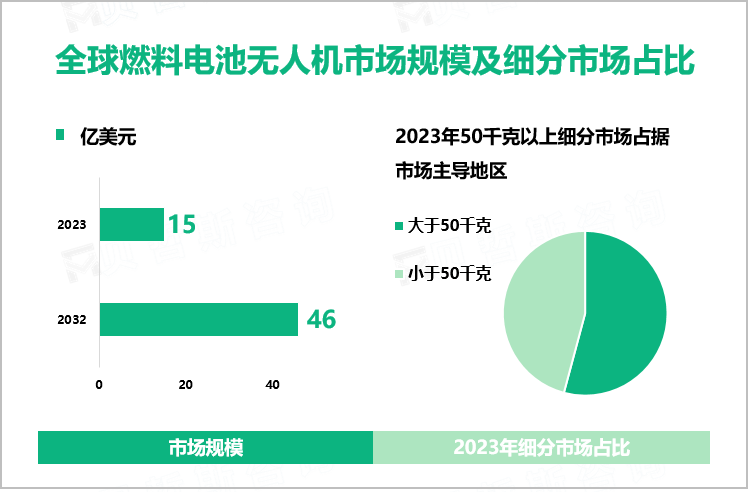 全球燃料电池无人机市场规模及细分市场占比