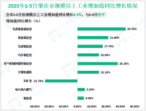 2025年1-5月肇庆市规模以上工业增加值同比增长4.4%，与1-4月持平