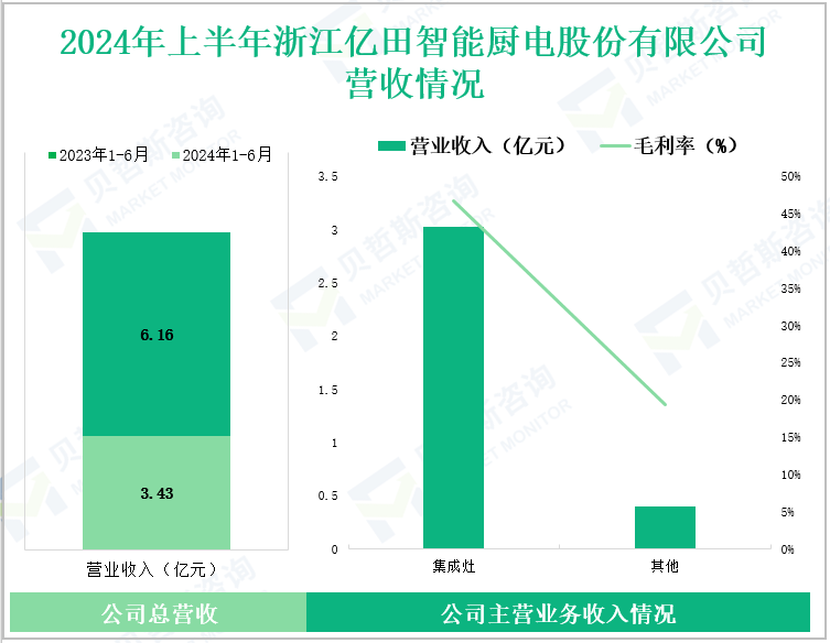 2024年上半年浙江亿田智能厨电股份有限公司营收情况