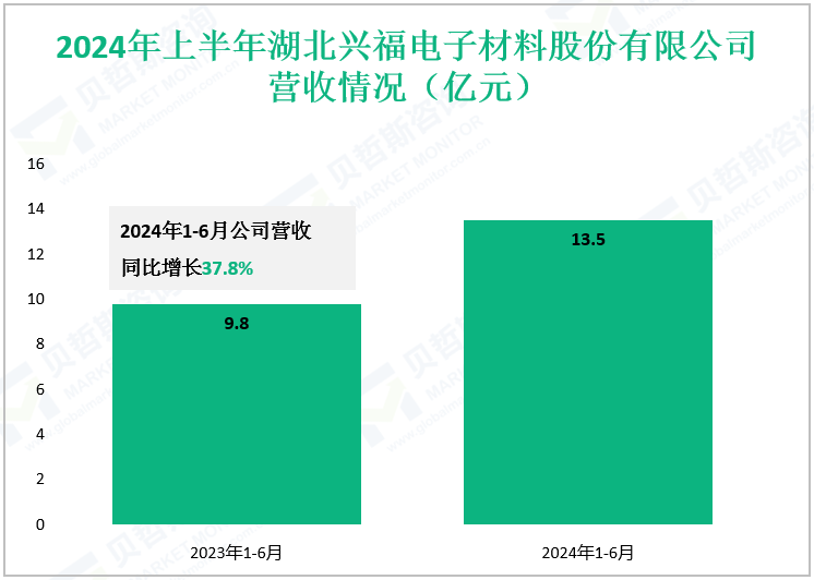 2024年上半年湖北兴福电子材料股份有限公司营收情况（亿元）
