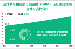 多形性胶质母细胞瘤（GBM）治疗现状分析：2024年全球市场规模为29.6亿美元