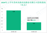 光格科技深耕于高端光学材料及光电器件领域，其2024上半年营收为0.51亿元