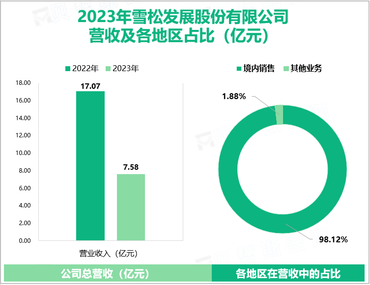 2023年雪松发展股份有限公司营收及各地区占比（亿元）