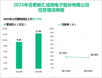 汇成股份在显示驱动芯片封装测试领域具有领先地位，其营收在2023年为12.38亿元

