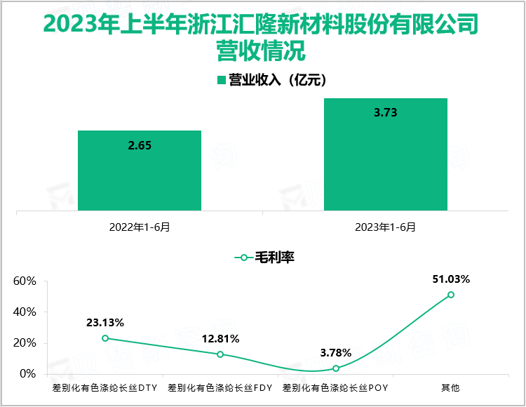 2023年上半年浙江汇隆新材料股份有限公司营收情况