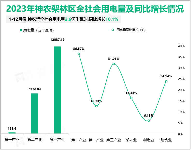 2023年神农架林区全社会用电量及同比增长情况