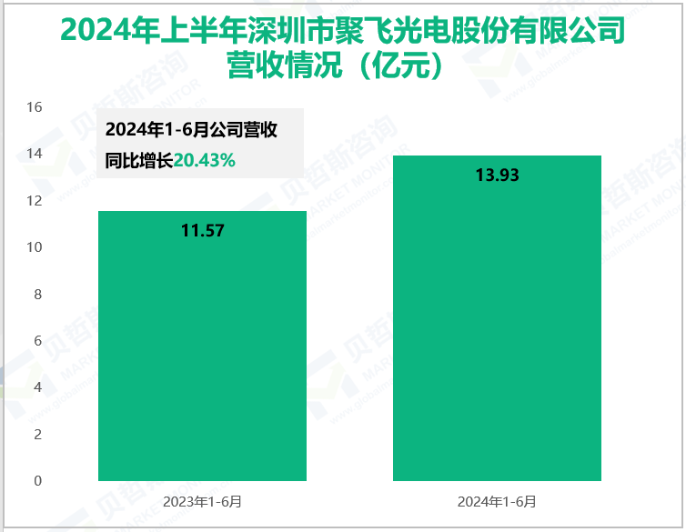 2024年上半年深圳市聚飞光电股份有限公司营收情况(亿元)