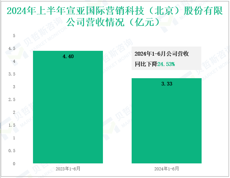 2024年上半年宣亚国际营销科技(北京)股份有限公司营收情况(亿元)
