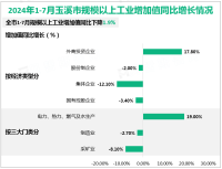 2024年1-7月玉溪市规模以上工业增加值同比下降1.9%