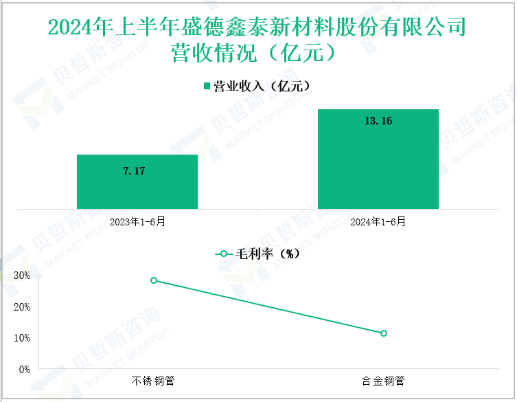 2024年上半年盛德鑫泰新材料股份有限公司营收情况(亿元)