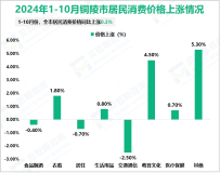 2024年1-10月铜陵市规模以上工业增加值同比增长8.8%