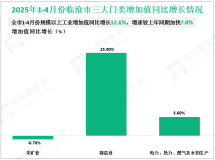 2025年1-4月临沧市规模以上工业增加值同比增长12.6%