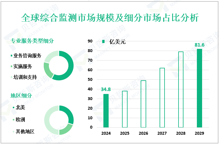 全球综合监测市场规模及细分市场占比分析