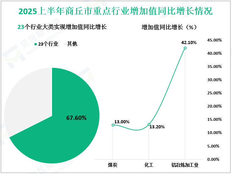 2025上半年商丘市重点行业增加值同比增长情况
