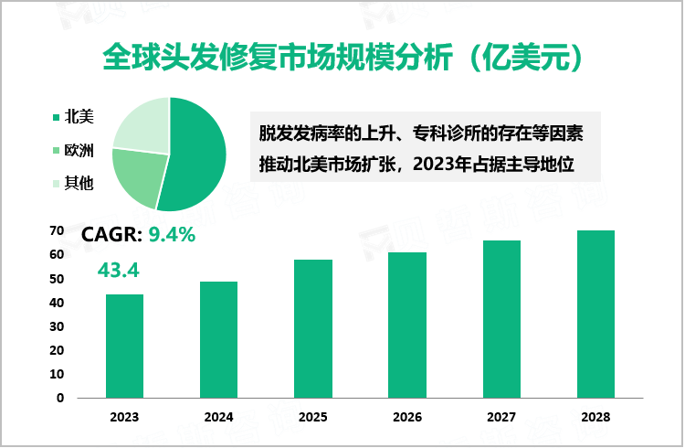 全球头发修复市场规模分析（亿美元）