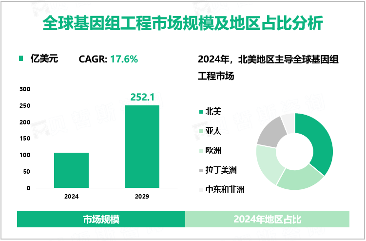 全球基因组工程市场规模及地区占比分析